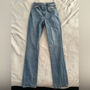 Abercrombie Asymmetrical High Waist Slim Straight Jeans